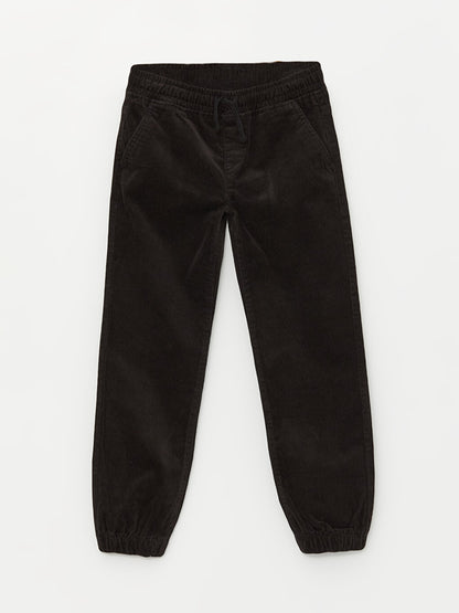 Elastic Waist Velvet Boy Jogger Pants