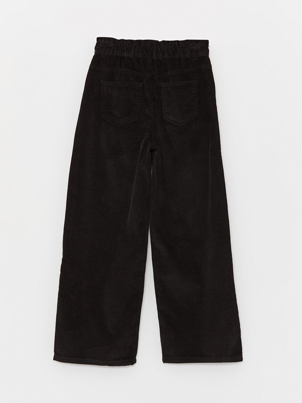 Wideleg Velvet Girls' Trousers with Elastic Waist