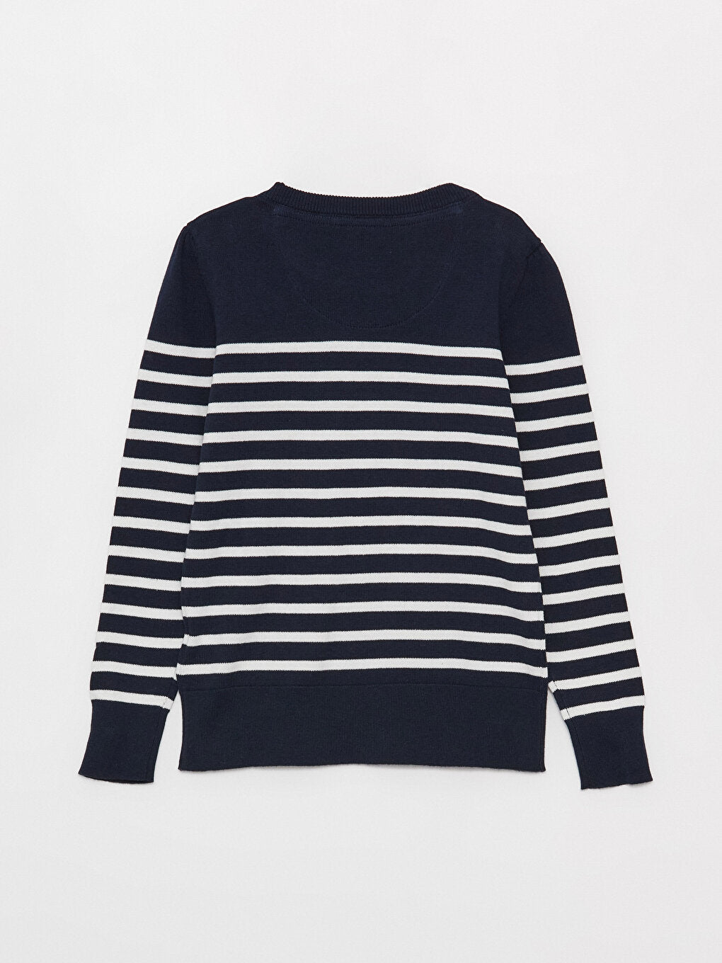 Crew Neck Striped Long Sleeve Girl's Knitwear Sweater