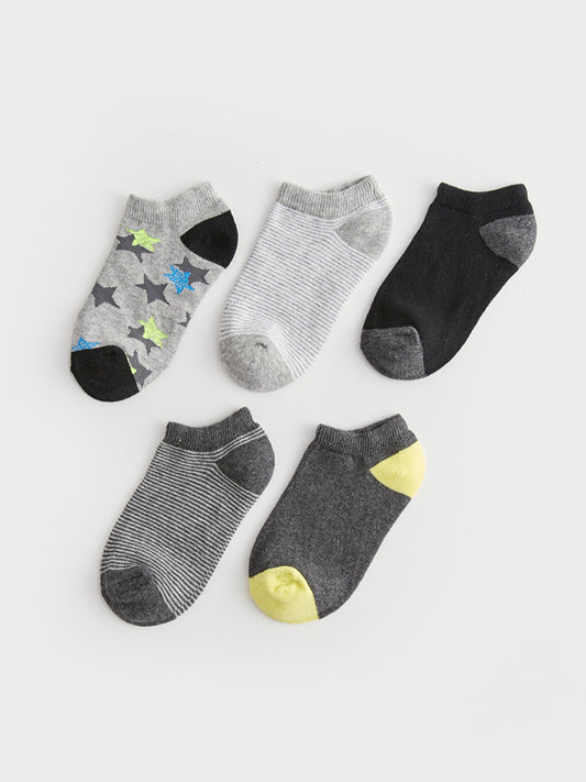 Patterned Boy's Booties Socks 5-pack