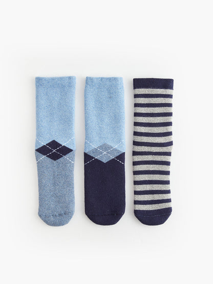 Patterned Boy's Towel Sock Socks 3-pack