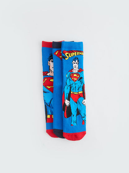 Superman Patterned Boy Socks 3-pack