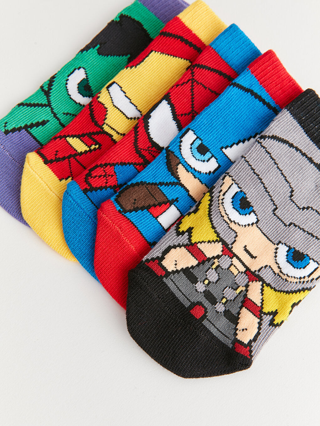 Marvel Patterned Boy Booties Socks 5-pack