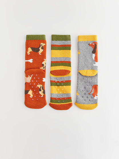 Patterned Boy's Towel Sock Socks 3-pack