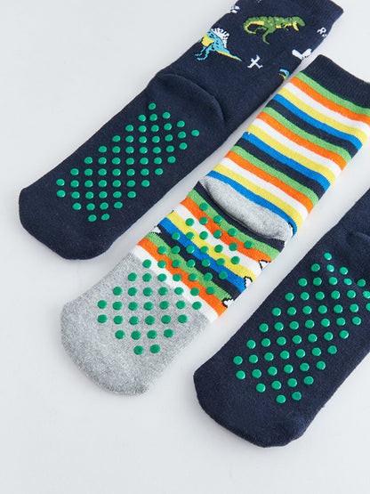 Patterned Boy's Towel Sock Socks 3-pack