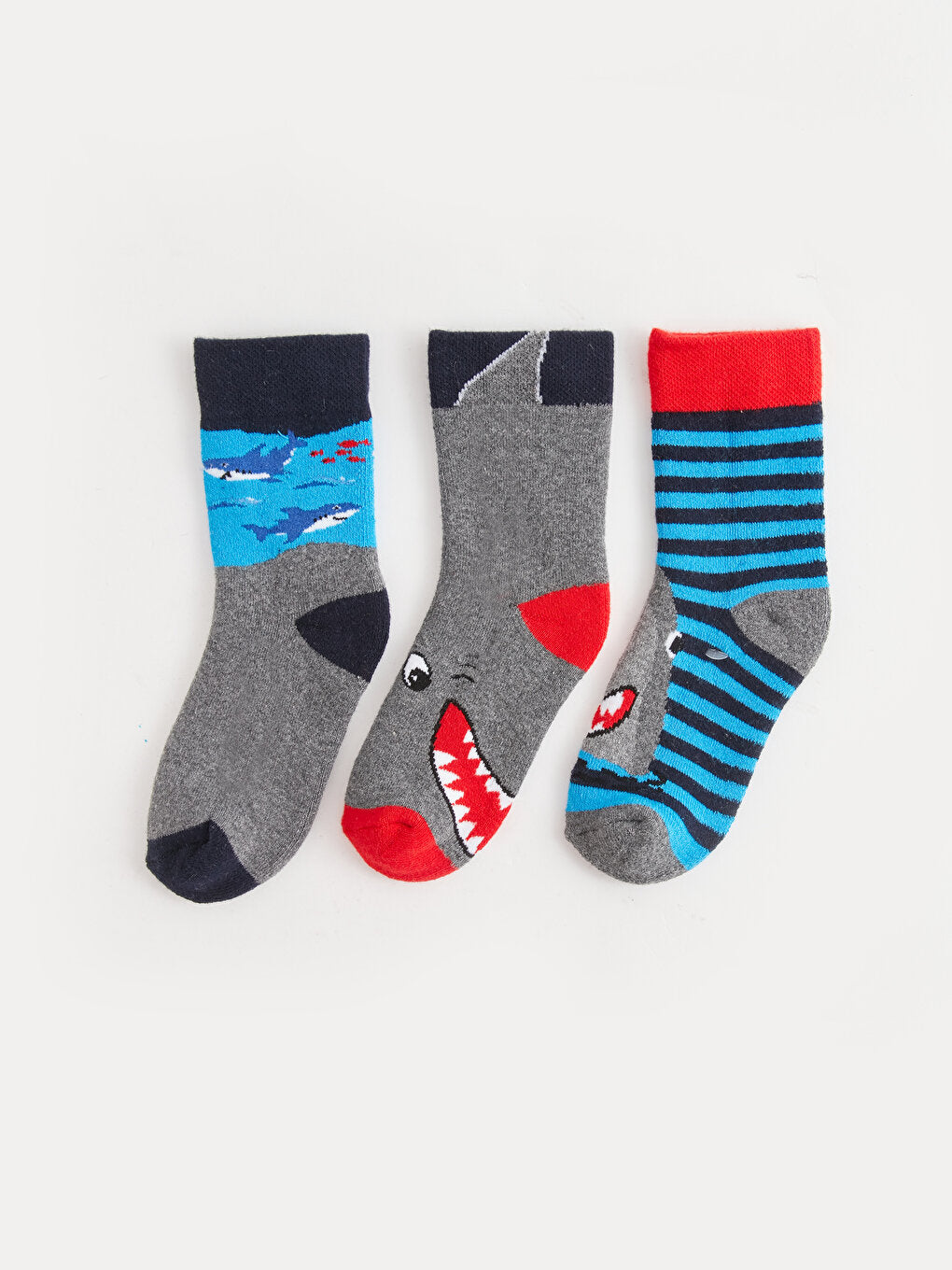 Patterned Boy's Towel Sock Socks 3-pack