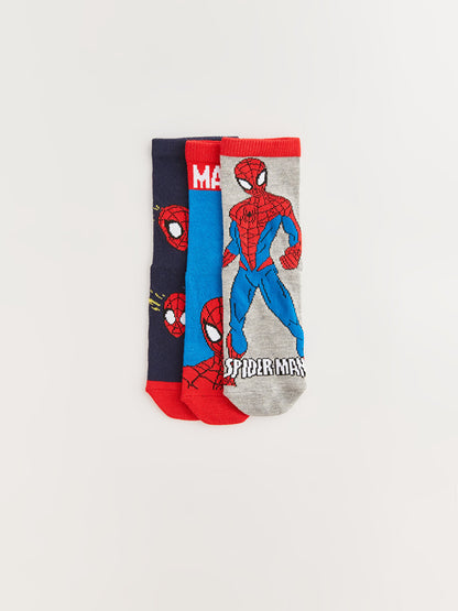 Spiderman Patterned Boy Socks 3-pack