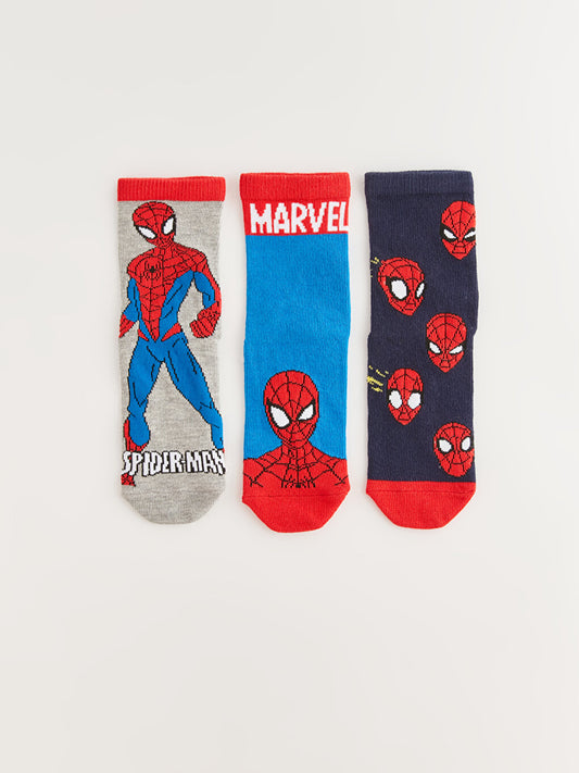 Spiderman Patterned Boy Socks 3-pack