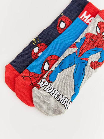 Spiderman Patterned Boy Socks 3-pack