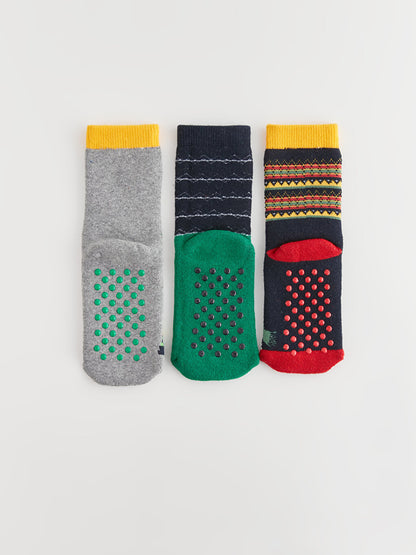 Patterned Boy's Towel Sock Socks 3-pack