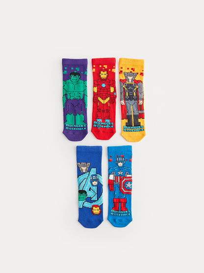 Avengers Patterned Boy Socks Pack of 5