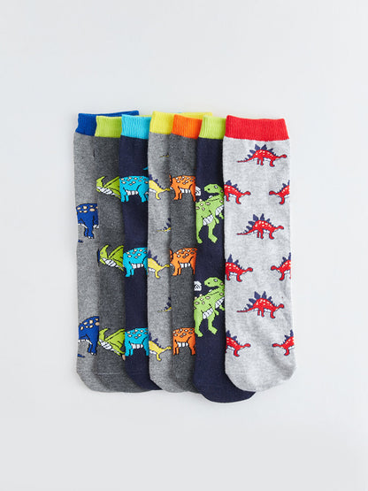 Patterned Boy Socket Child 7 Pcs