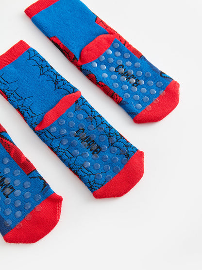 Spiderman Patterned Towel Boy Socks Set of 3