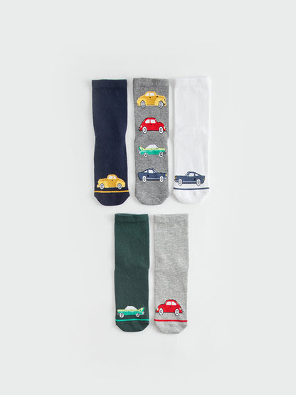 Car Patterned Boy Socks Pack of 5