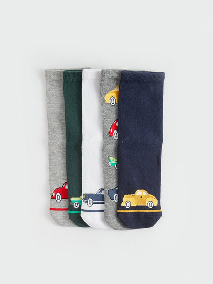 Car Patterned Boy Socks Pack of 5