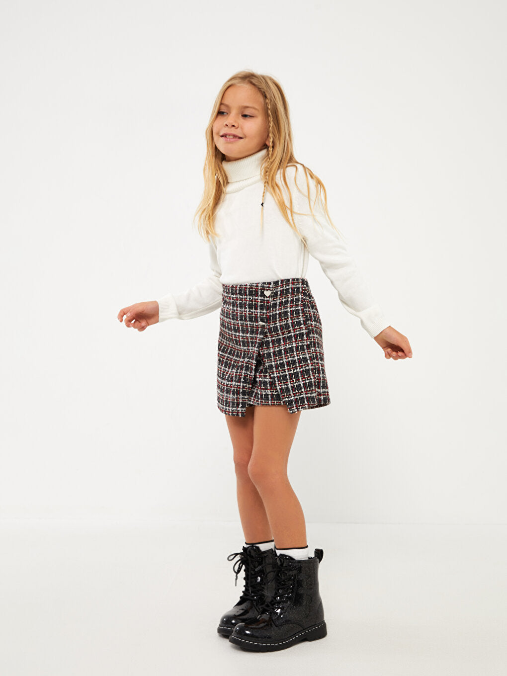 Girl's Short Skirt with Elastic Waist