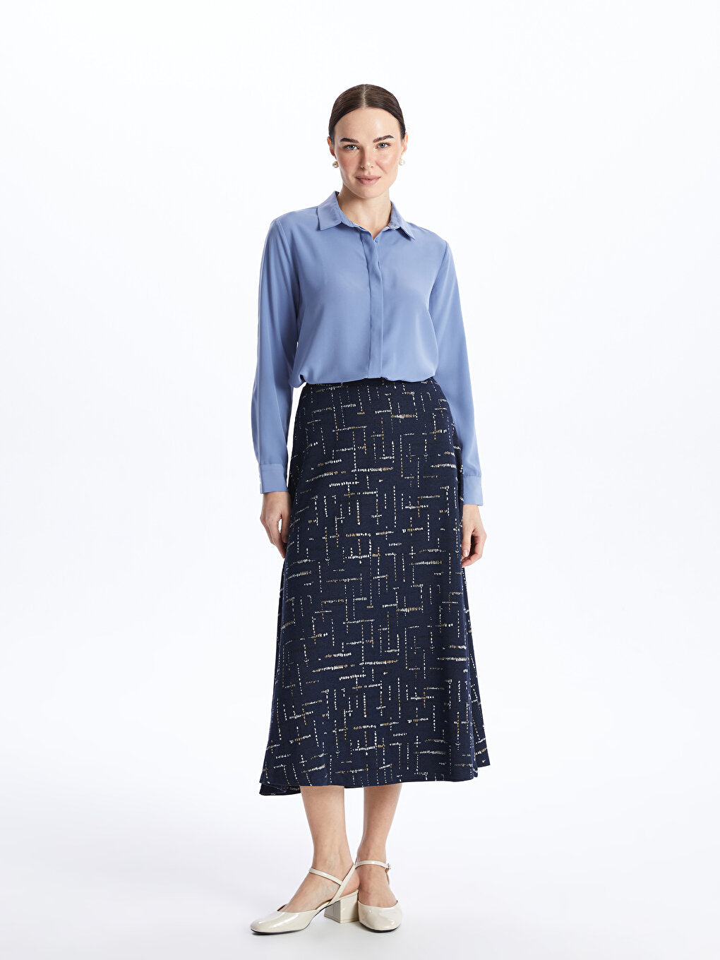 Comfortable Patterned Women's Skirt with Elastic Waist