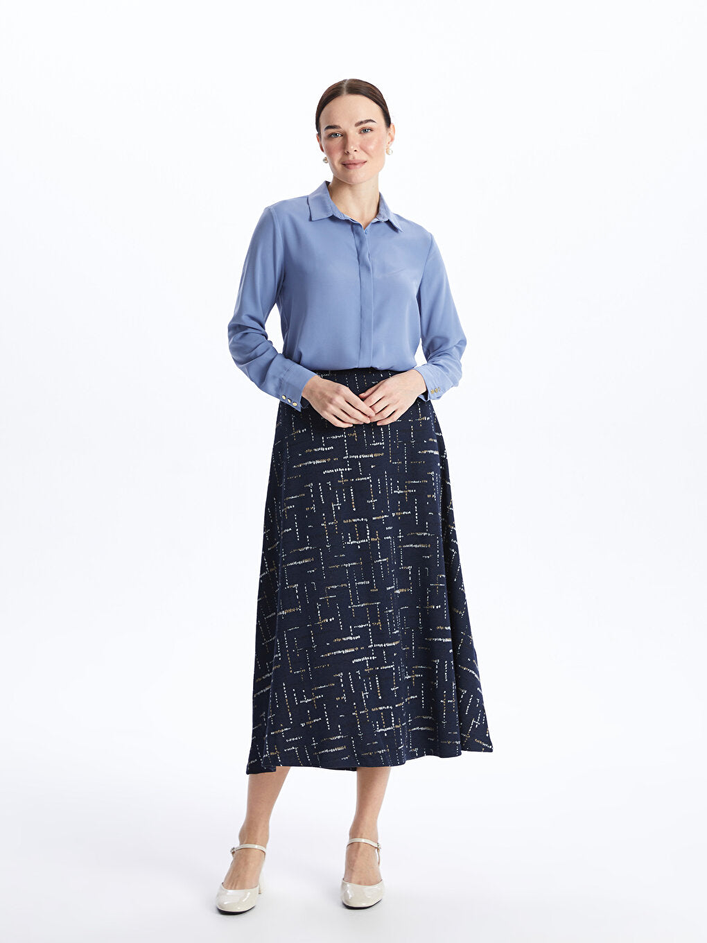 Comfortable Patterned Women's Skirt with Elastic Waist