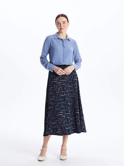 Comfortable Patterned Women's Skirt with Elastic Waist