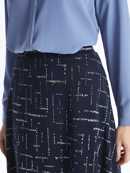 Comfortable Patterned Women's Skirt with Elastic Waist