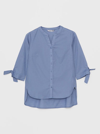 Loose Collar Plain Poplin Women's Shirt