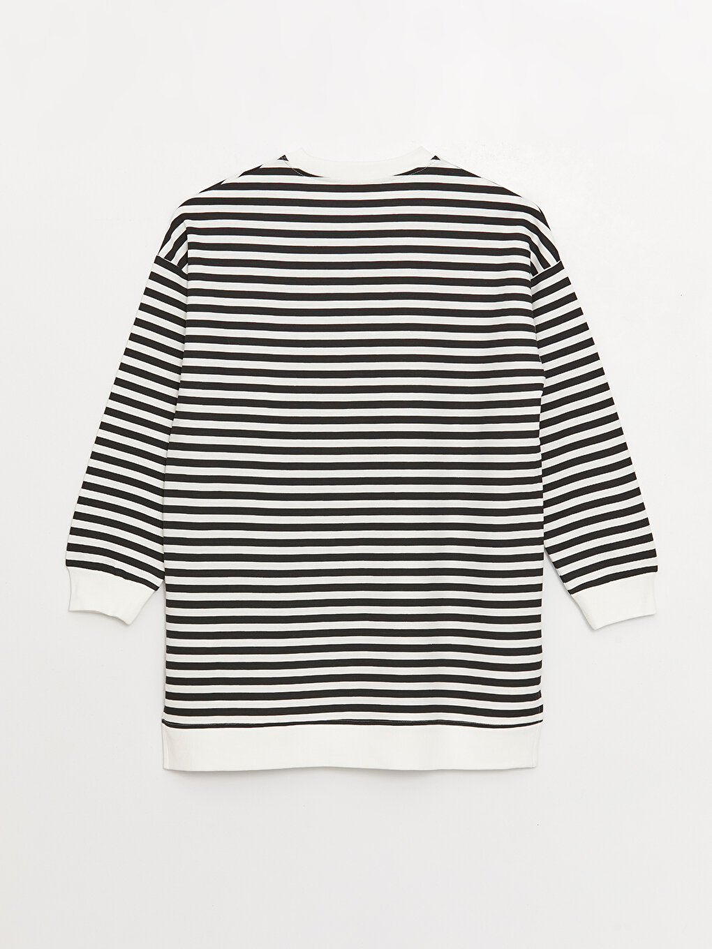 Crew Neck Striped Long Sleeve Oversize Women's Sweatshirt Tunic