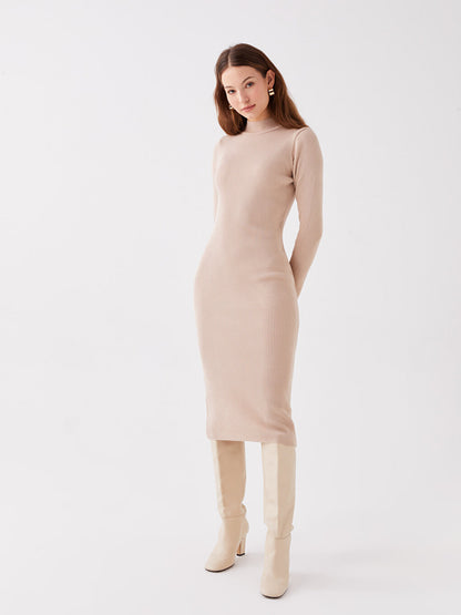 Half Turtleneck Straight Long Sleeve Women's Knitwear Dress