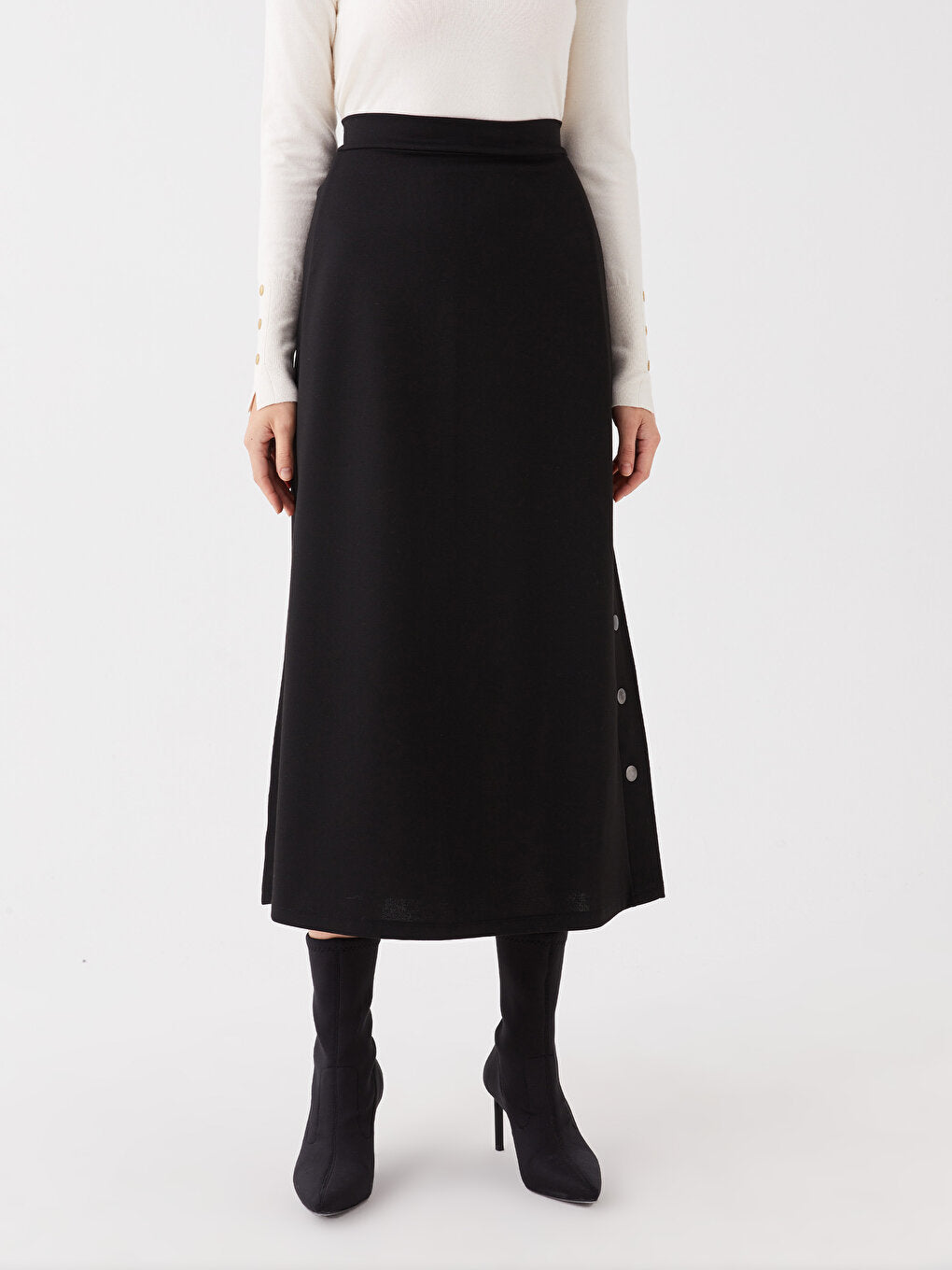 Women's Elastic Waist Straight Skirt