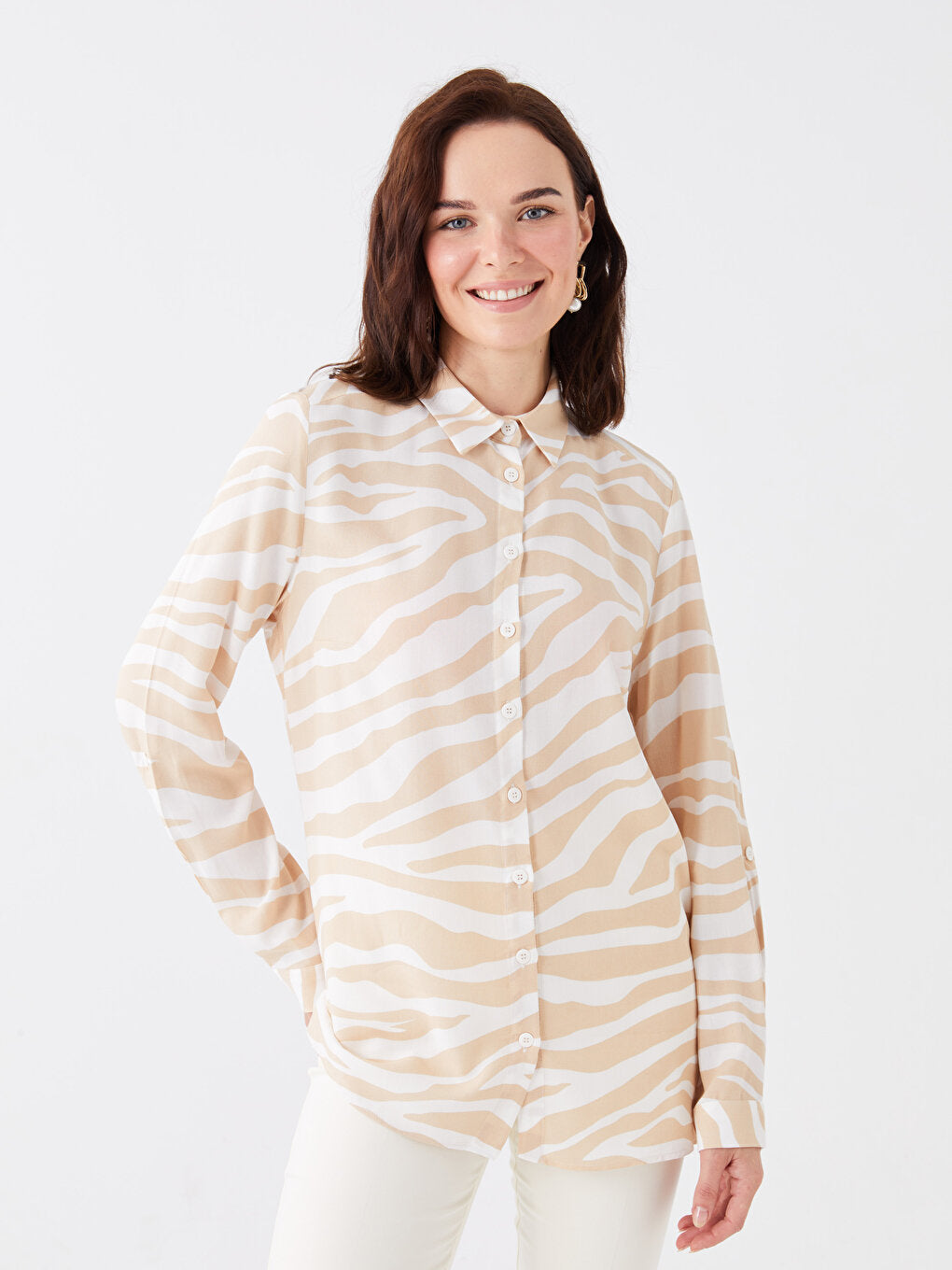 Patterned Long Sleeve Women's Shirt