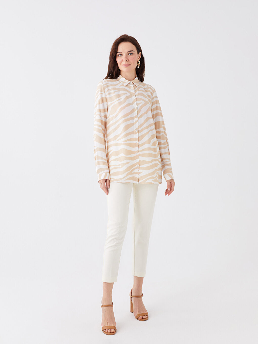 Patterned Long Sleeve Women's Shirt