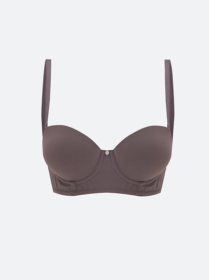 Underwire Half Padded Plain Strapless Bra