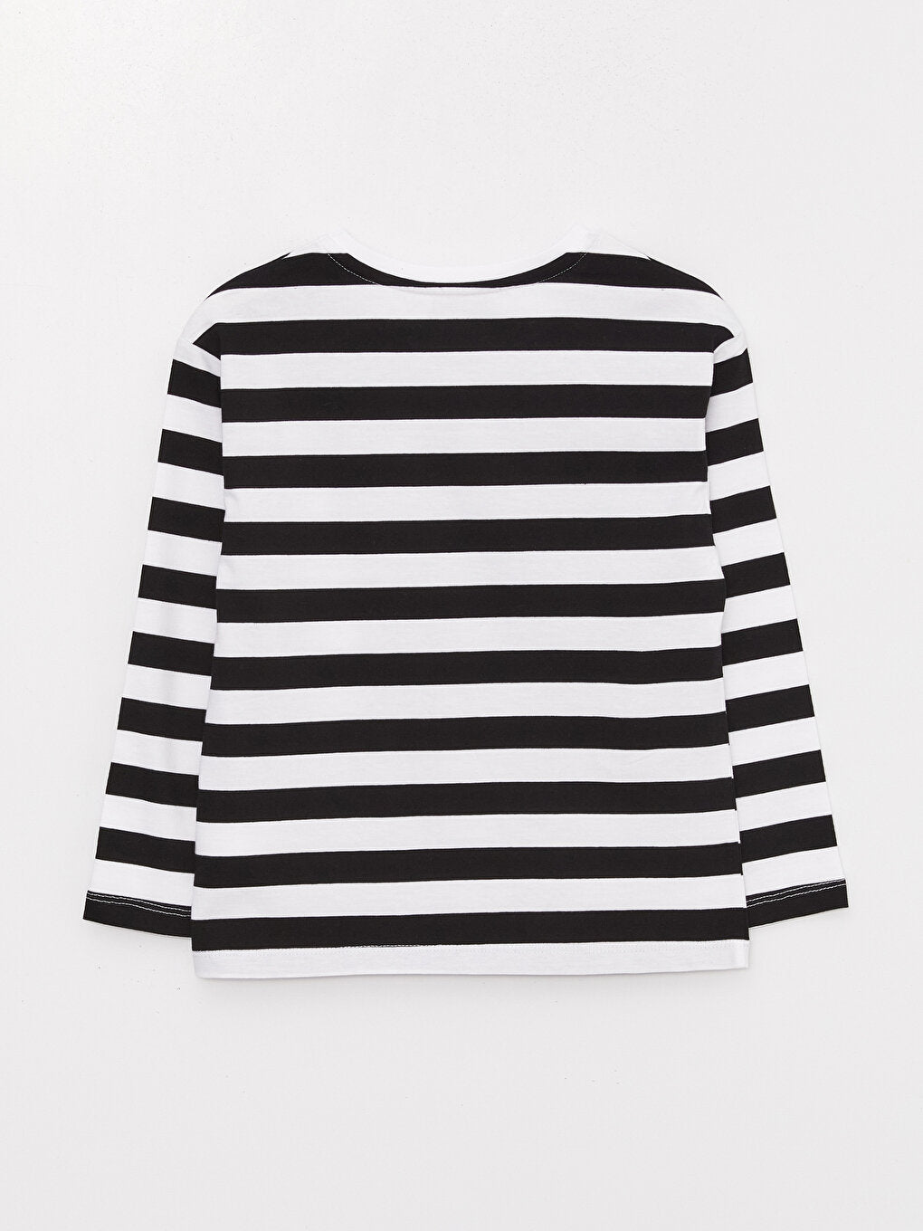 Crew Neck Striped Long Sleeve Girl's T-Shirt