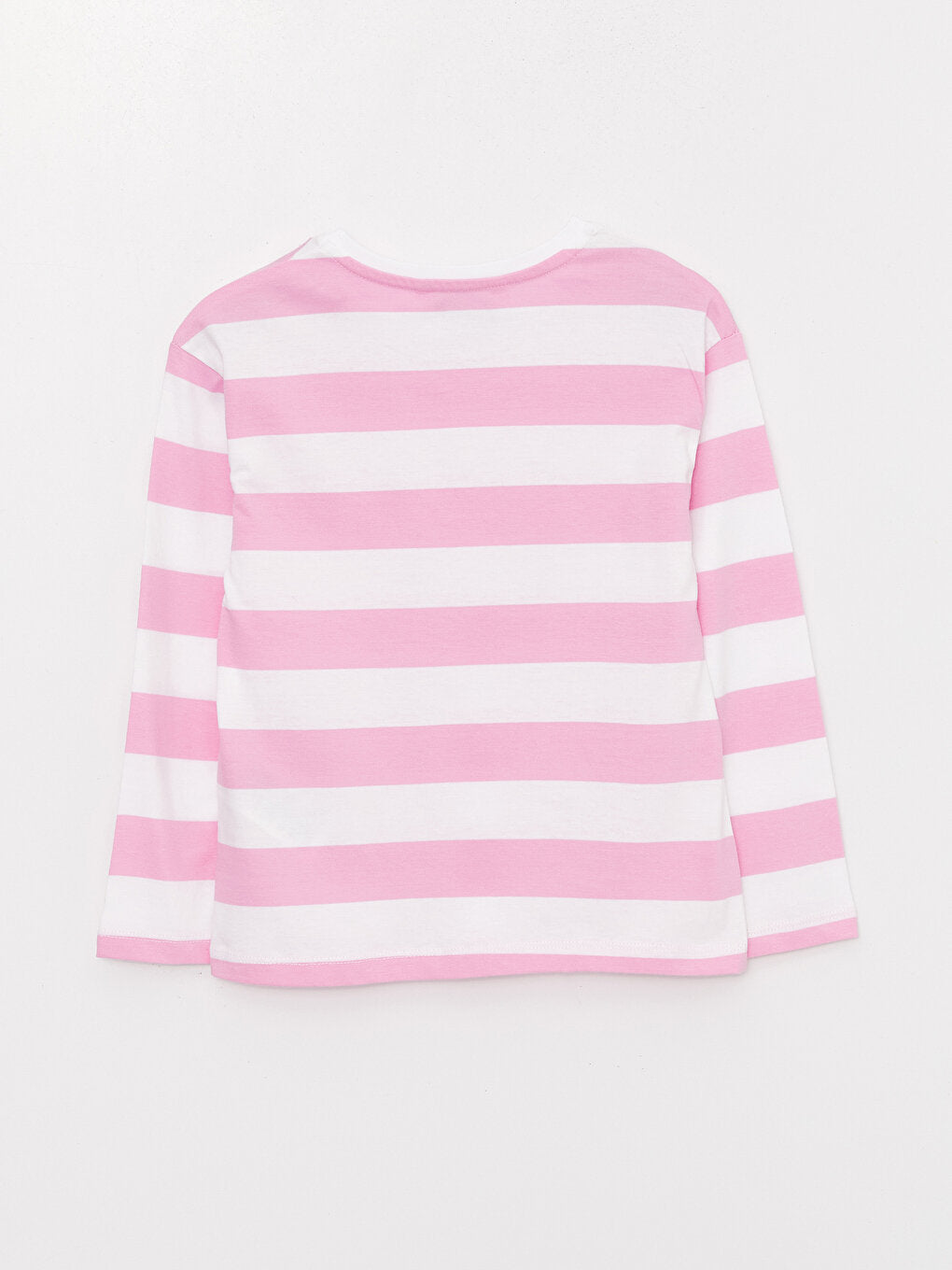 Crew Neck Striped Long Sleeve Girl's T-Shirt