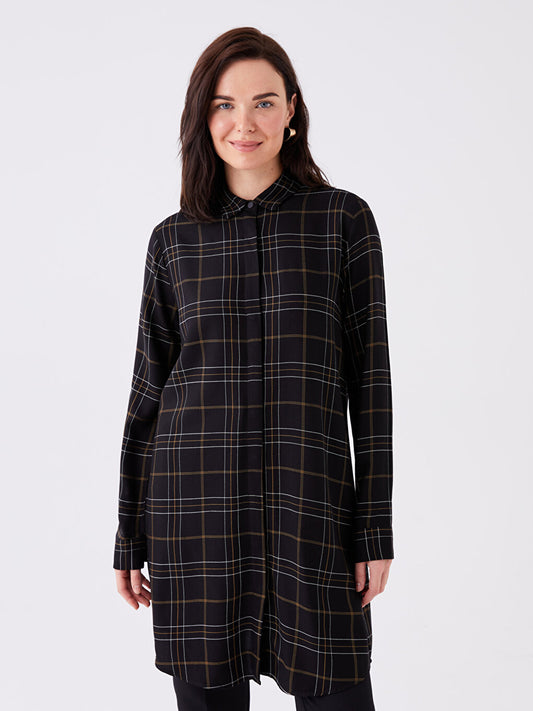 Plaid Long Sleeve Women's Shirt Tunic