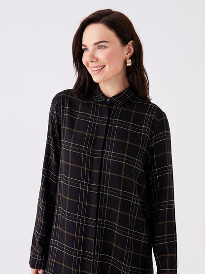 Plaid Long Sleeve Women's Shirt Tunic