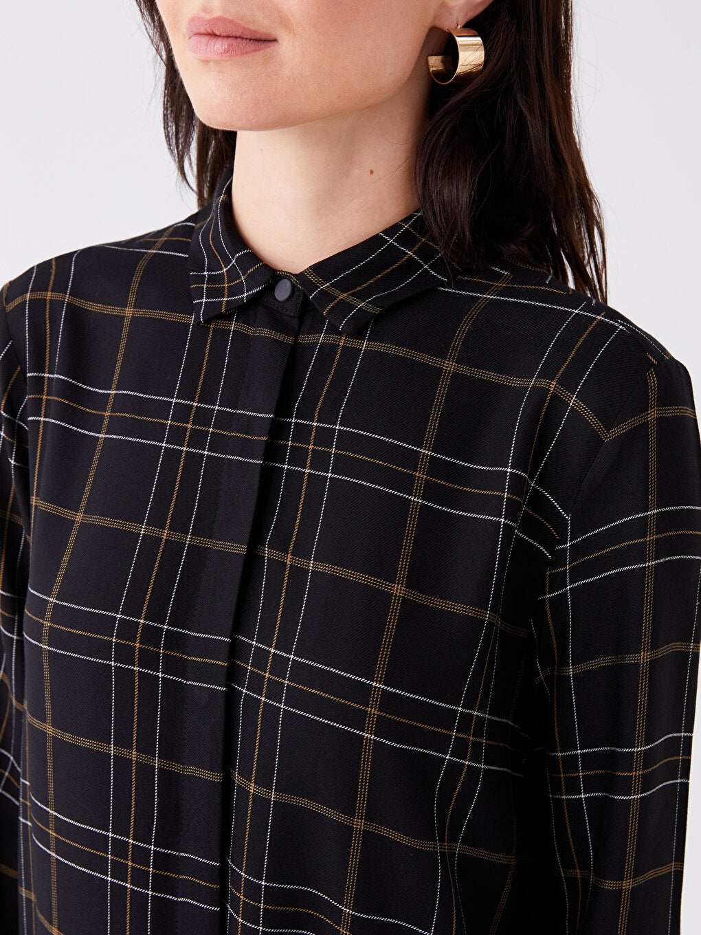 Plaid Long Sleeve Women's Shirt Tunic