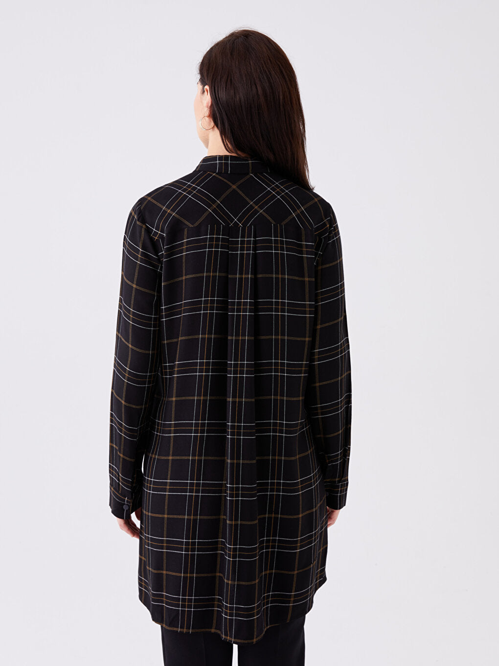 Plaid Long Sleeve Women's Shirt Tunic