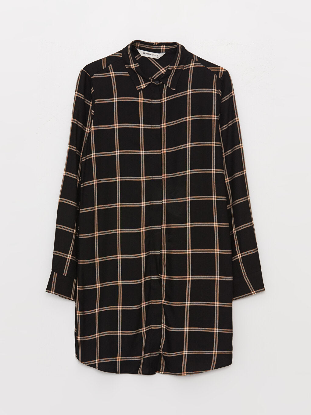 Plaid Long Sleeve Women's Shirt Tunic