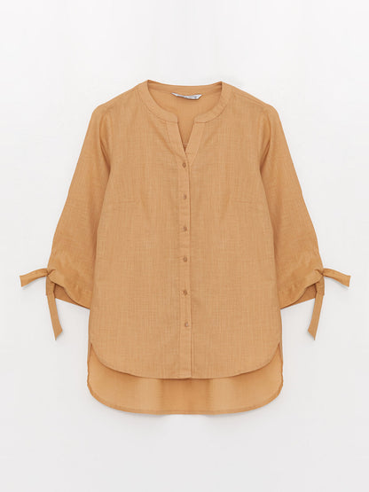 Loose Collar Plain Poplin Women's Shirt