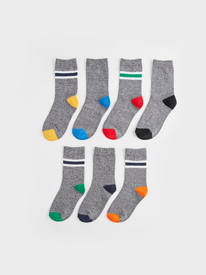 Color Blocked Boy Socks Pack of 7