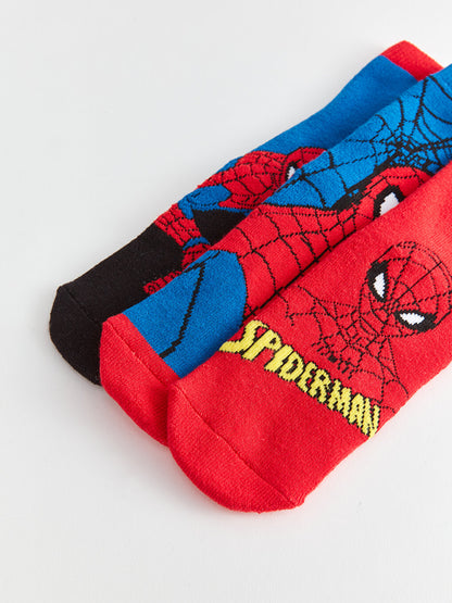 Spiderman Patterned Boy Socks 3-pack