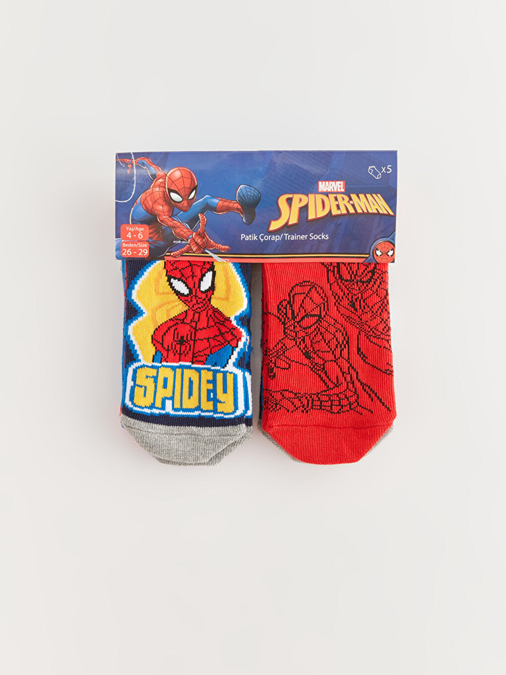 Spiderman Patterned Boy Booties Socks 5-pack