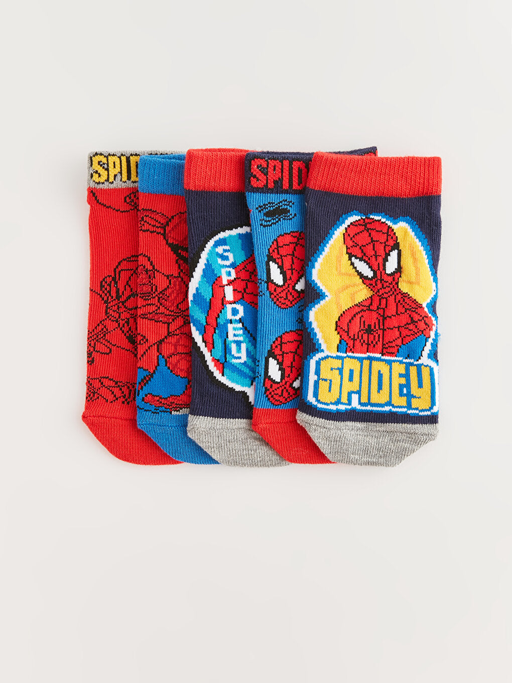 Spiderman Patterned Boy Booties Socks 5-pack