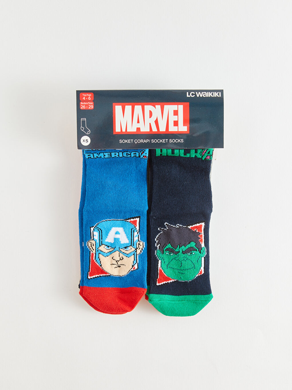 Marvel Patterned Boy Socks 5-pack