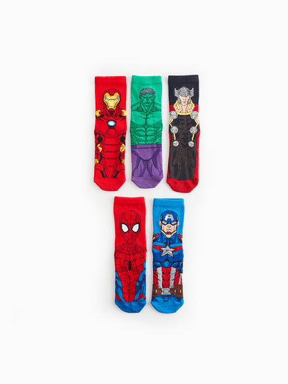 Marvel Patterned Boy Socks 5-pack