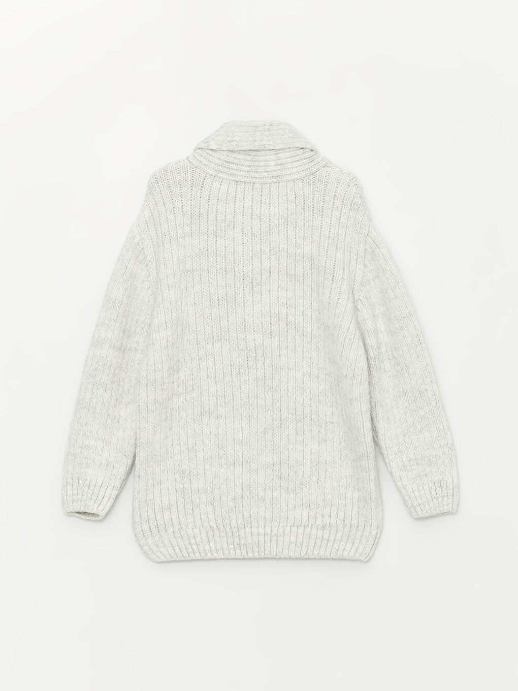 Shawl Collar Braided Self-Patterned Baby Boy Knitwear Sweater