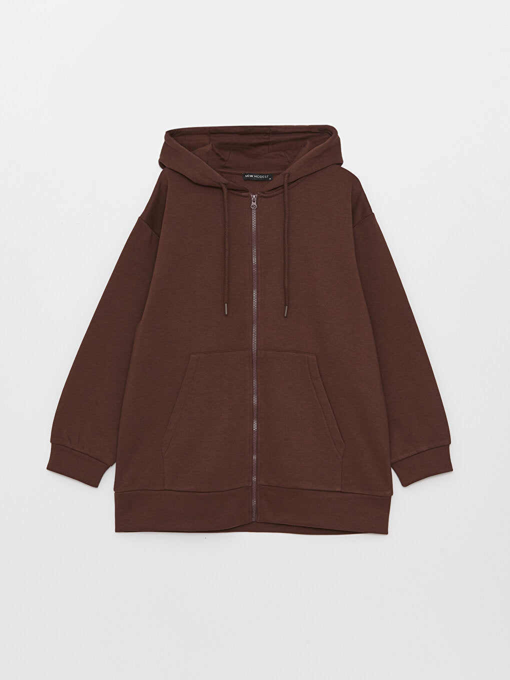 Hooded Plain Oversized Women's Zipper Sweatshirt