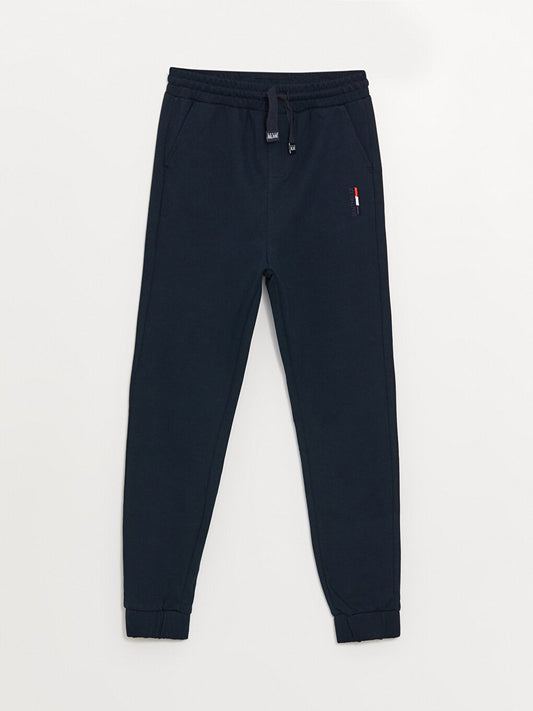 Embroidered Boy's Jogger Sweatpants with Elastic Waist