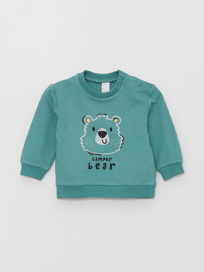 Crew Neck Long Sleeve Printed Baby Boy Sweatshirt Pack of 2