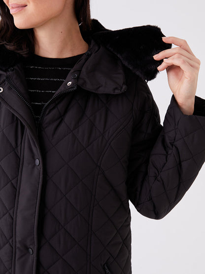 Shirt Collar Quilted Women's Puffer Coat